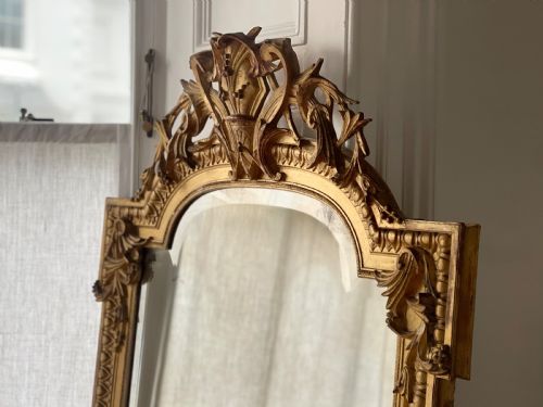 LARGE ANTIQUE FRENCH GILT LOUIS XV MIRROR - ADDITIONAL PHOTO 9