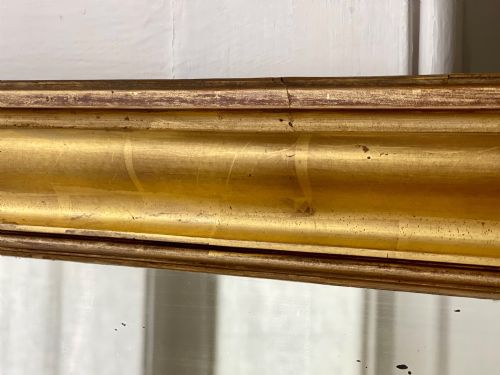 LARGE ANTIQUE FRENCH GILT BISTRO MIRROR - ADDITIONAL PHOTO 10