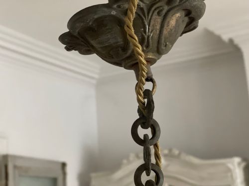ANTIQUE FRENCH CRYSTAL CHANDELIER REWIRED - ADDITIONAL PHOTO 5
