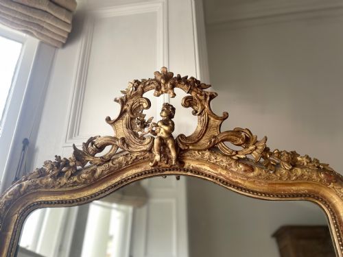 19TH CENTURY FRENCH GILT MIRROR MERCURY GLASS - ADDITIONAL PHOTO 2