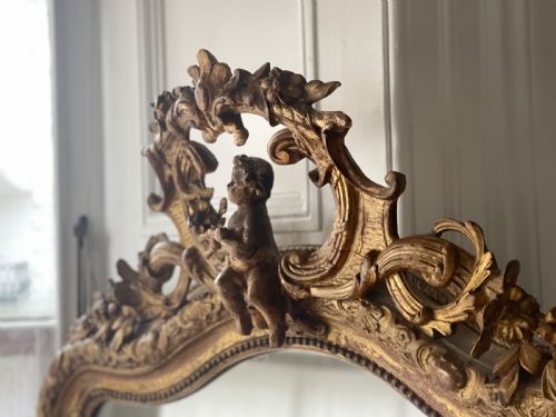 19TH CENTURY FRENCH GILT MIRROR MERCURY GLASS - ADDITIONAL PHOTO 7