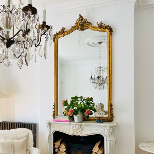 LARGE ANTIQUE FRENCH GILT MIRROR C1820 - ADDITIONAL PHOTO 7