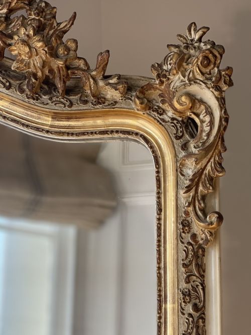 LARGE FRENCH GILT MIRROR C1850 - ADDITIONAL PHOTO 1