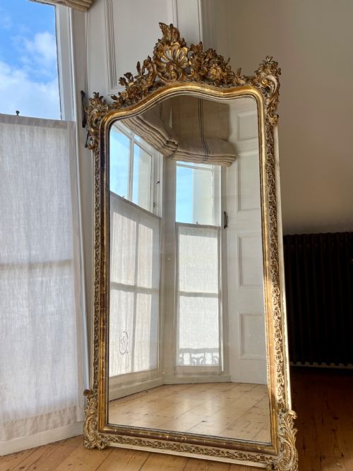 LARGE FRENCH GILT MIRROR C1850 - ADDITIONAL PHOTO 2