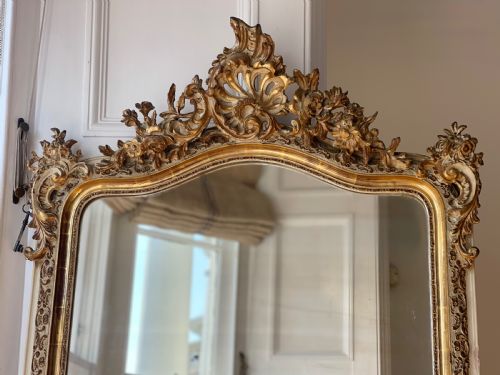 LARGE FRENCH GILT MIRROR C1850 - ADDITIONAL PHOTO 4
