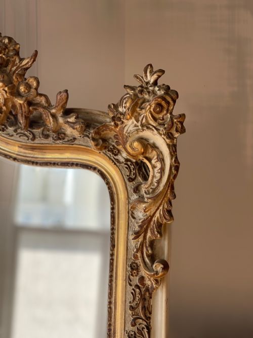 LARGE FRENCH GILT MIRROR C1850 - ADDITIONAL PHOTO 5