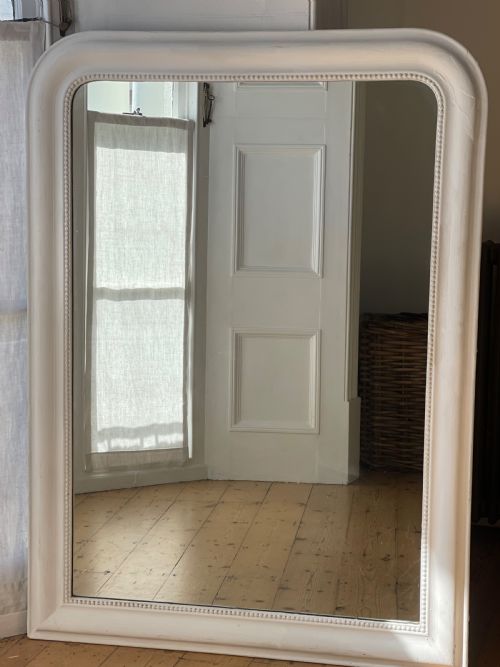 LARGE ANTIQUE FRENCH PAINTED LOUIS PHILIPPE MIRROR - ADDITIONAL PHOTO 1
