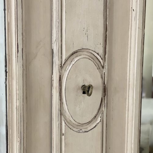 ANTIQUE FRENCH MIRRORED ARMOIRE LINEN PRESS PARIS - ADDITIONAL PHOTO 5