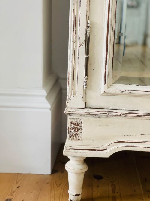 ANTIQUE FRENCH MIRRORED ARMOIRE LINEN PRESS PARIS - ADDITIONAL PHOTO 6