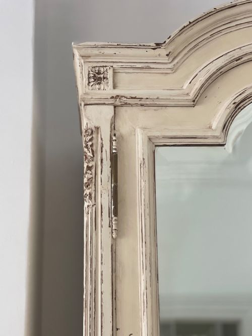 ANTIQUE FRENCH MIRRORED ARMOIRE LINEN PRESS PARIS - ADDITIONAL PHOTO 7