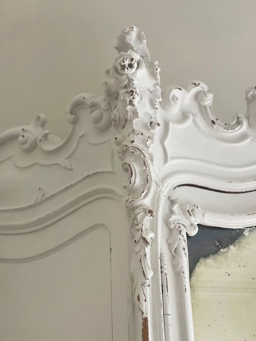 ANTIQUE FRENCH PAINTED LOUIS XV ARMOIRE WARDROBE WITH HANGING RAILS - ADDITIONAL PHOTO 6