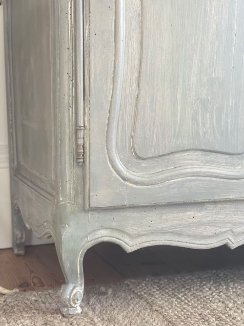 ANTIQUE FRENCH PROVENCAL ARMOIRE WARDROBE WITH HANGING RAIL - ADDITIONAL PHOTO 6