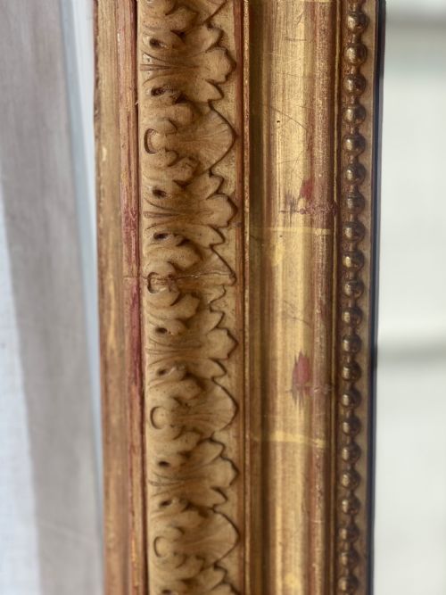 LARGE ANTIQUE FRENCH GILT CHERUB MIRROR - ADDITIONAL PHOTO 6