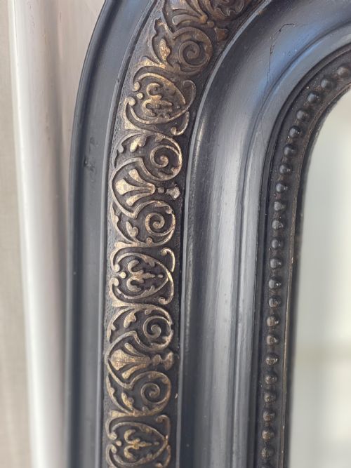 LARGE ANTIQUE FRENCH AND GILT EBONISED MIRROR - ADDITIONAL PHOTO 5