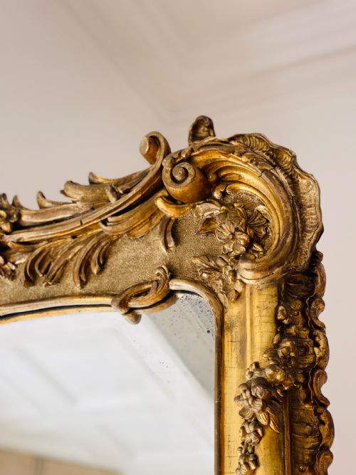 LARGE FRENCH GILT LEANER MIRROR - ADDITIONAL PHOTO 4
