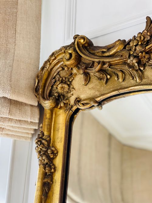 LARGE FRENCH GILT LEANER MIRROR - ADDITIONAL PHOTO 5