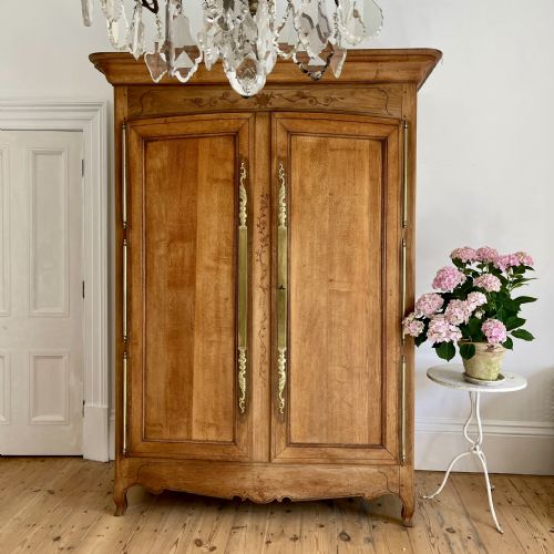 ANTIQUE FRENCH OAK WEDDING ARMOIRE WARDROBE HANGING RAIL - ADDITIONAL PHOTO 8