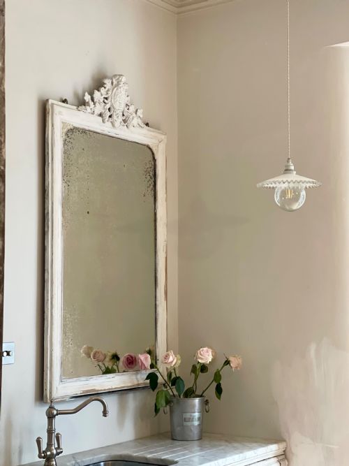 large antique french painted mirror - CATEGORY: ANTIQUE MIRRORS - DATED 19TH CENTURY