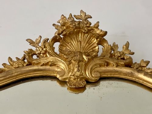 LARGE ANTIQUE FRENCH GILT MIRROR C1850 - ADDITIONAL PHOTO 4