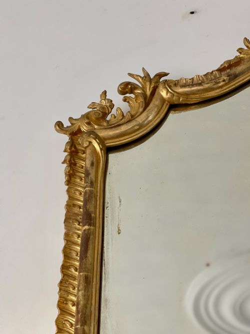 LARGE ANTIQUE FRENCH GILT MIRROR C1850 - ADDITIONAL PHOTO 5