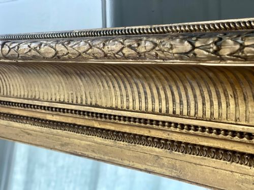 LARGE ANTIQUE FRENCH GILT MIRROR - ADDITIONAL PHOTO 4