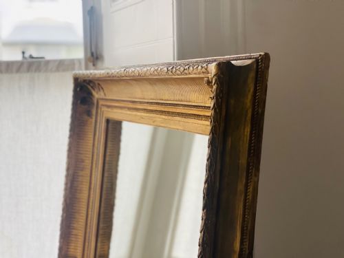 LARGE ANTIQUE FRENCH GILT MIRROR - ADDITIONAL PHOTO 6