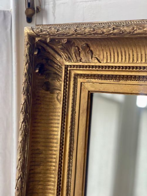 LARGE ANTIQUE FRENCH GILT MIRROR - ADDITIONAL PHOTO 5