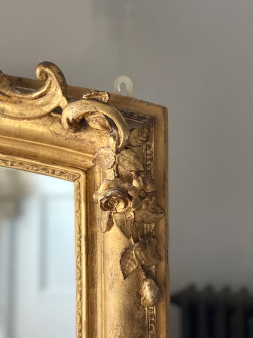 LARGE ANTIQUE FRENCH GILT MIRROR - ADDITIONAL PHOTO 3
