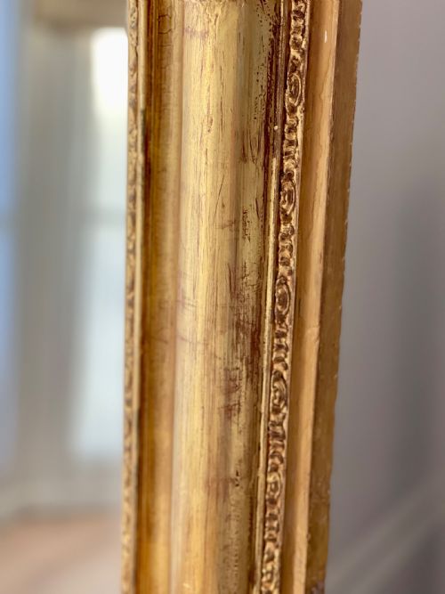 LARGE ANTIQUE FRENCH GILT MIRROR - ADDITIONAL PHOTO 7