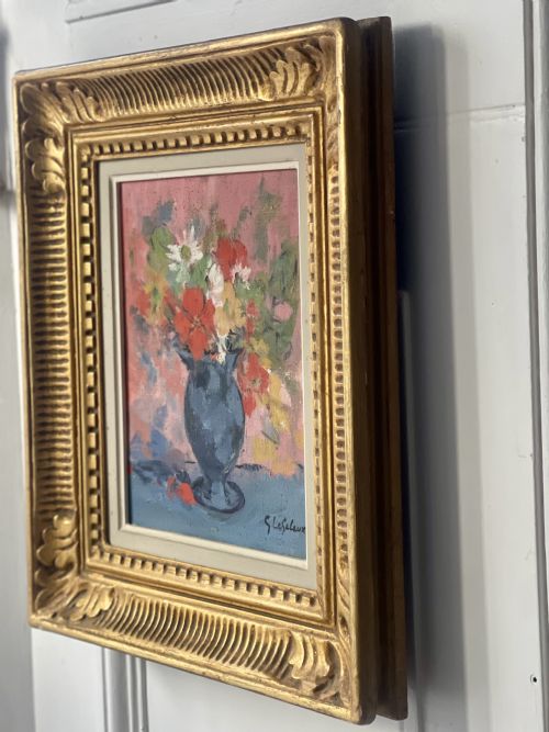 ANTIQUE FRENCH OIL PAINTING GERMAINE LEGELEUX - ADDITIONAL PHOTO 2