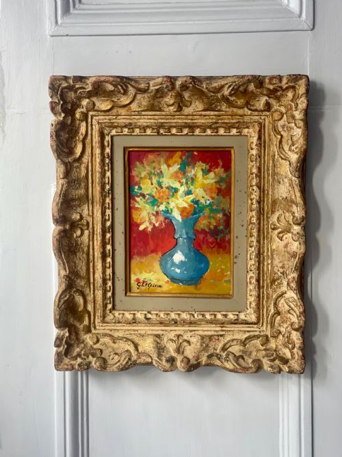 antique french oil painting germaine legeleux - CATEGORY: ANTIQUE ART - DATED 1930