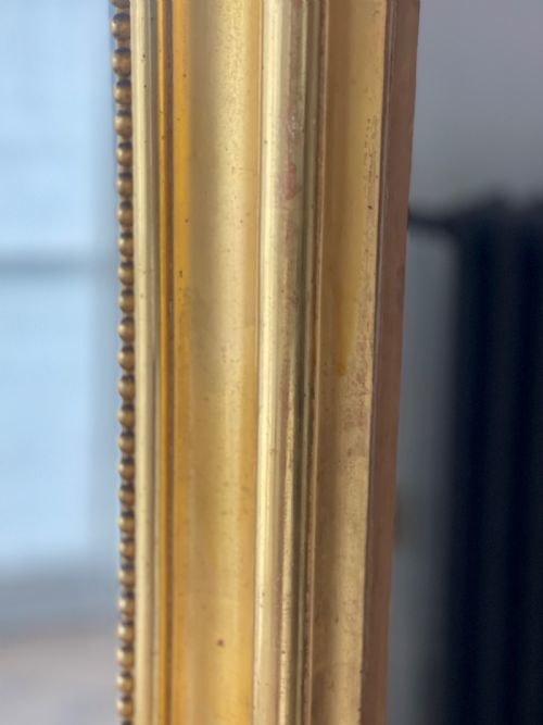 LARGE ANTIQUE FRENCH GILT LOUIS PHILIPPE MIRROR - ADDITIONAL PHOTO 3