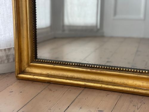 LARGE ANTIQUE FRENCH GILT LOUIS PHILIPPE MIRROR - ADDITIONAL PHOTO 5