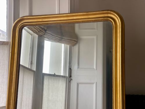 LARGE ANTIQUE FRENCH GILT LOUIS PHILIPPE MIRROR - ADDITIONAL PHOTO 6