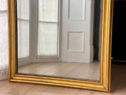 LARGE ANTIQUE FRENCH GILT LOUIS PHILIPPE MIRROR - ADDITIONAL PHOTO 7