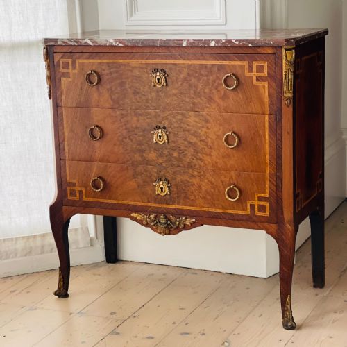 ANTIQUE FRENCH COMMODE WITH MARBLE TOP - ADDITIONAL PHOTO 3