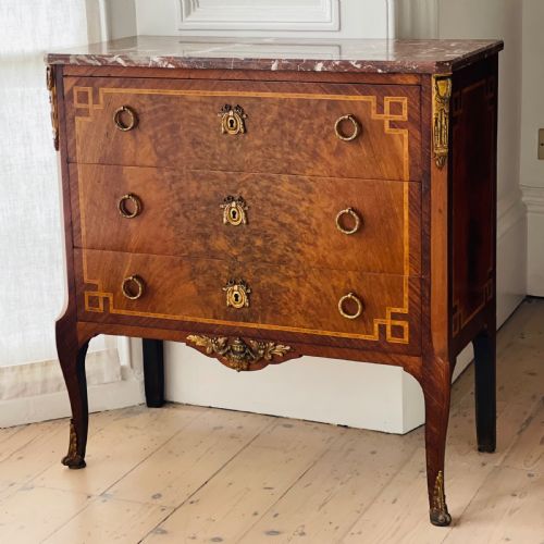 ANTIQUE FRENCH COMMODE WITH MARBLE TOP - ADDITIONAL PHOTO 8