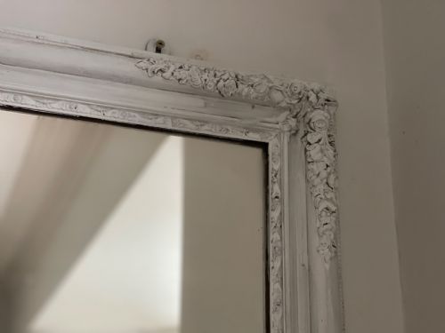ANTIQUE FRENCH PAINTED MIRROR C1880 - ADDITIONAL PHOTO 2