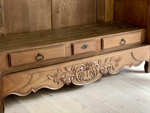 ANTIQUE FRENCH OAK ARMOIRE WITH HANGING RAIL - ADDITIONAL PHOTO 12