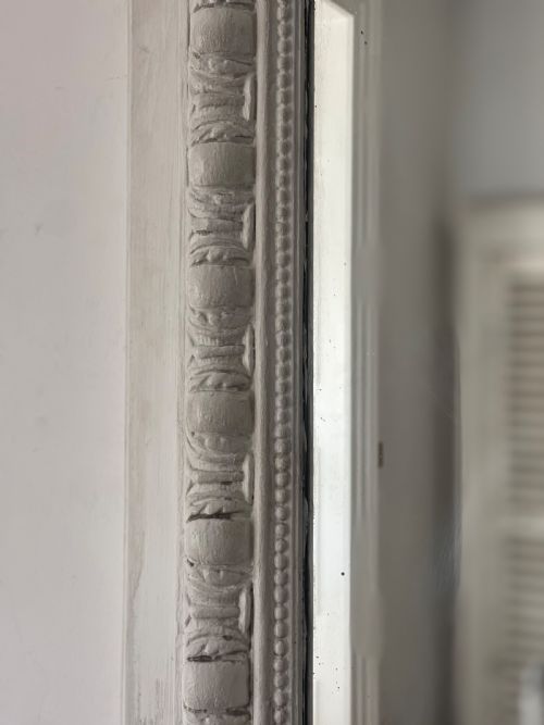 LARGE ANTIQUE FRENCH PAINTED MIRROR - ADDITIONAL PHOTO 4