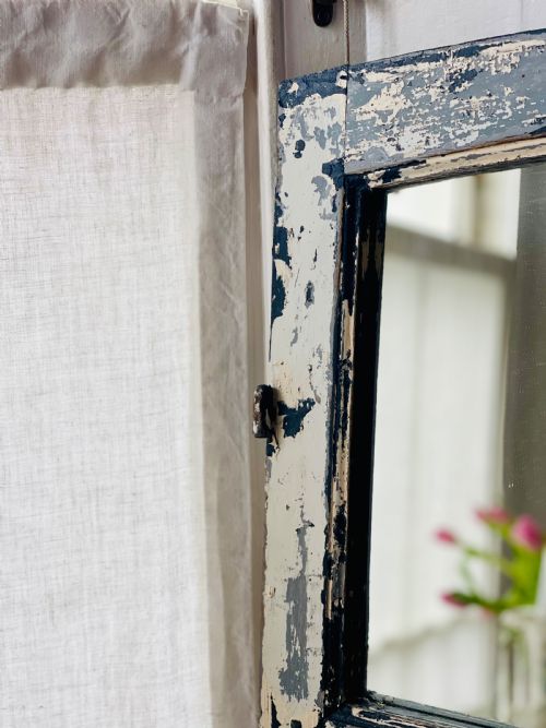 PAIR OF ANTIQUE FRENCH MIRRORED WINDOWS - ADDITIONAL PHOTO 1