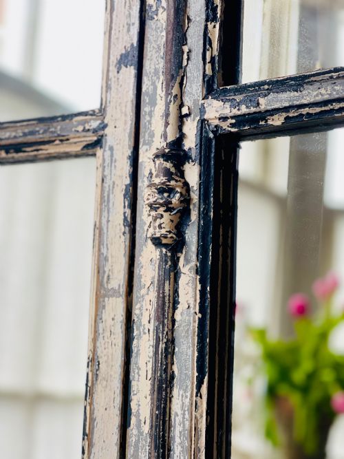 PAIR OF ANTIQUE FRENCH MIRRORED WINDOWS - ADDITIONAL PHOTO 4