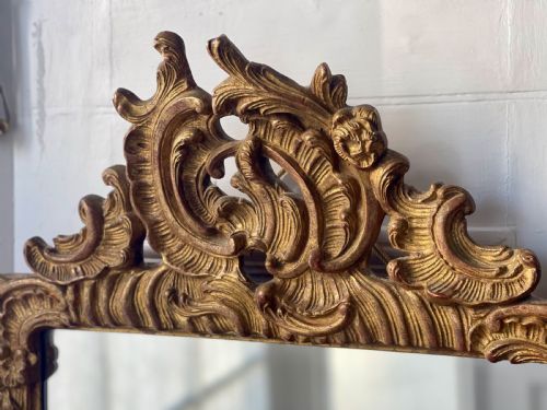 ANTIQUE FRENCH GILT WOOD MIRROR - ADDITIONAL PHOTO 2