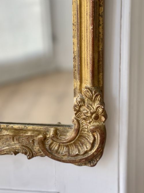 ANTIQUE FRENCH GILT WOOD MIRROR - ADDITIONAL PHOTO 4