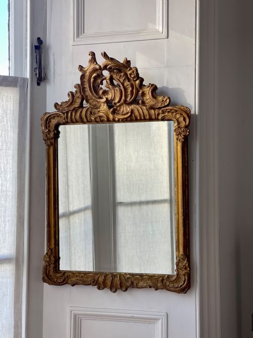 ANTIQUE FRENCH GILT WOOD MIRROR - ADDITIONAL PHOTO 6