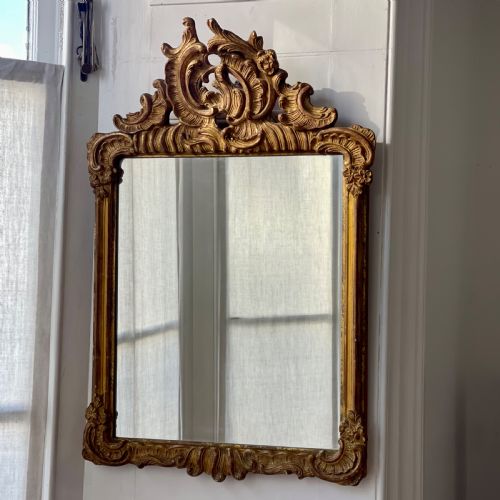 ANTIQUE FRENCH GILT WOOD MIRROR - ADDITIONAL PHOTO 7