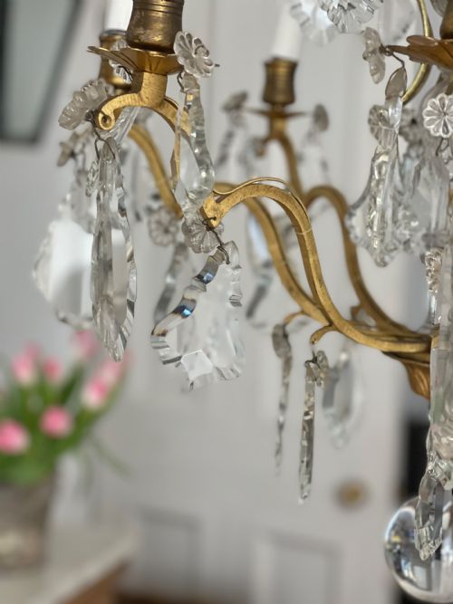 LARGE ANTIQUE FRENCH CRYSTAL CHANDELIER - ADDITIONAL PHOTO 2