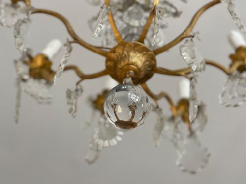LARGE ANTIQUE FRENCH CRYSTAL CHANDELIER - ADDITIONAL PHOTO 3