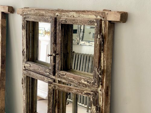PAIR OF ANTIQUE FRENCH WINDOW MIRRORS - ADDITIONAL PHOTO 2
