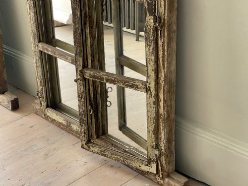 PAIR OF ANTIQUE FRENCH WINDOW MIRRORS - ADDITIONAL PHOTO 7